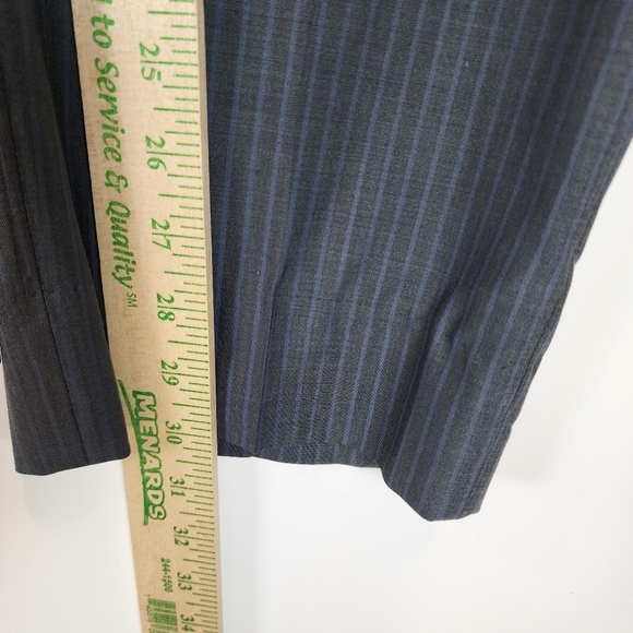 Ermenegildo Zegna Men's Mila Wool Pants Grey Blue Pin Stripe Dress Pants Tapered - Picture 9 of 9